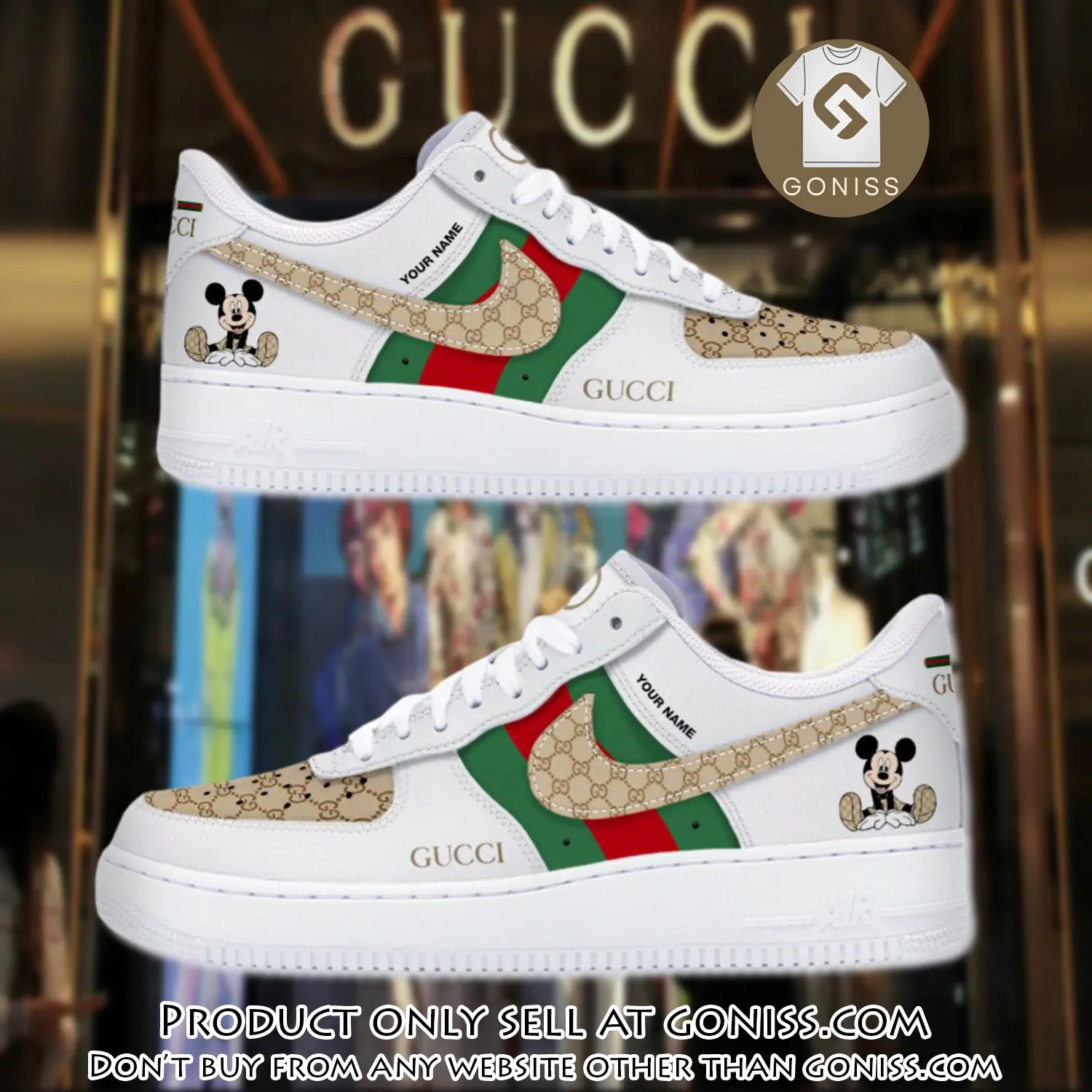 Gucci mickey luxury air force 1 sneakers limited af1 shoes oaf1023 gn5022123